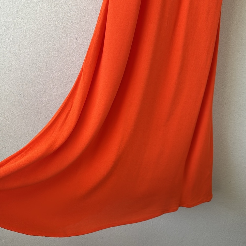 Reformation Midi Talita Tie Strap Dress, Orange size 6 - Picture 3 of 11